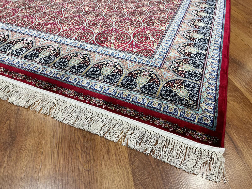 Quality Carpet Bamboo Rug 40445A Red by Camel Carpet