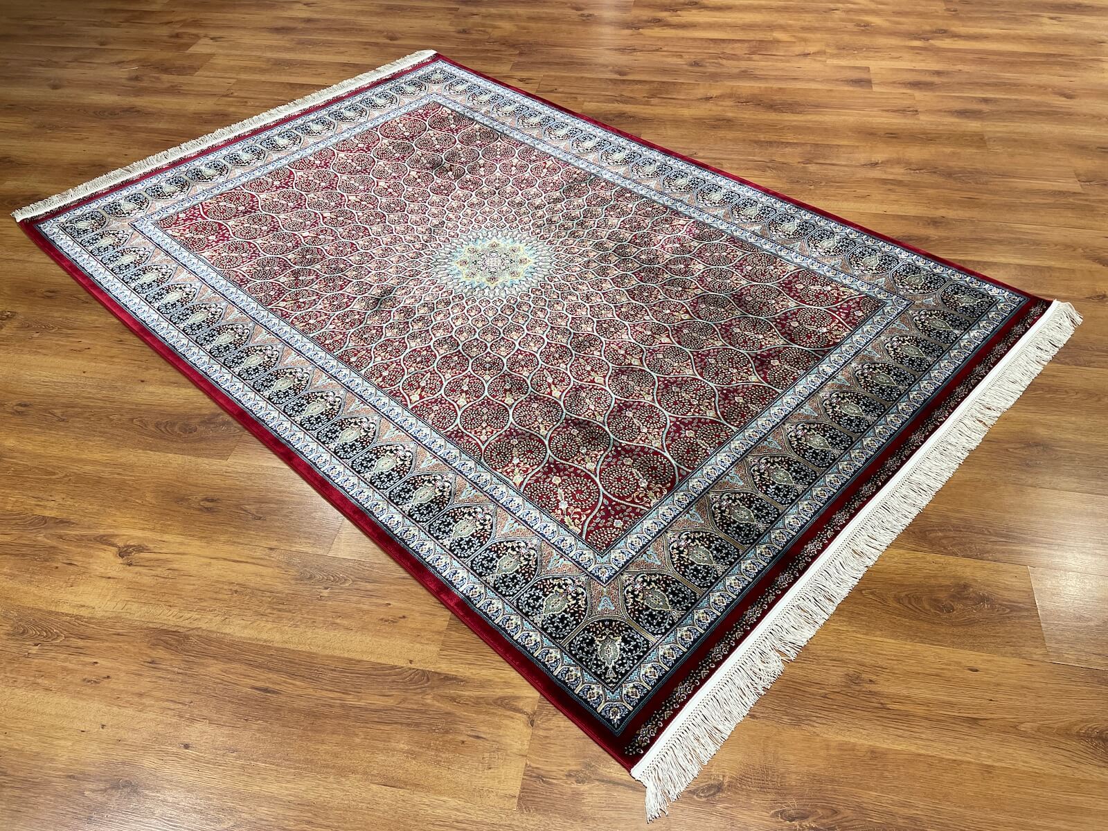 Quality Carpet Bamboo Rug 40445A Red by Camel Carpet