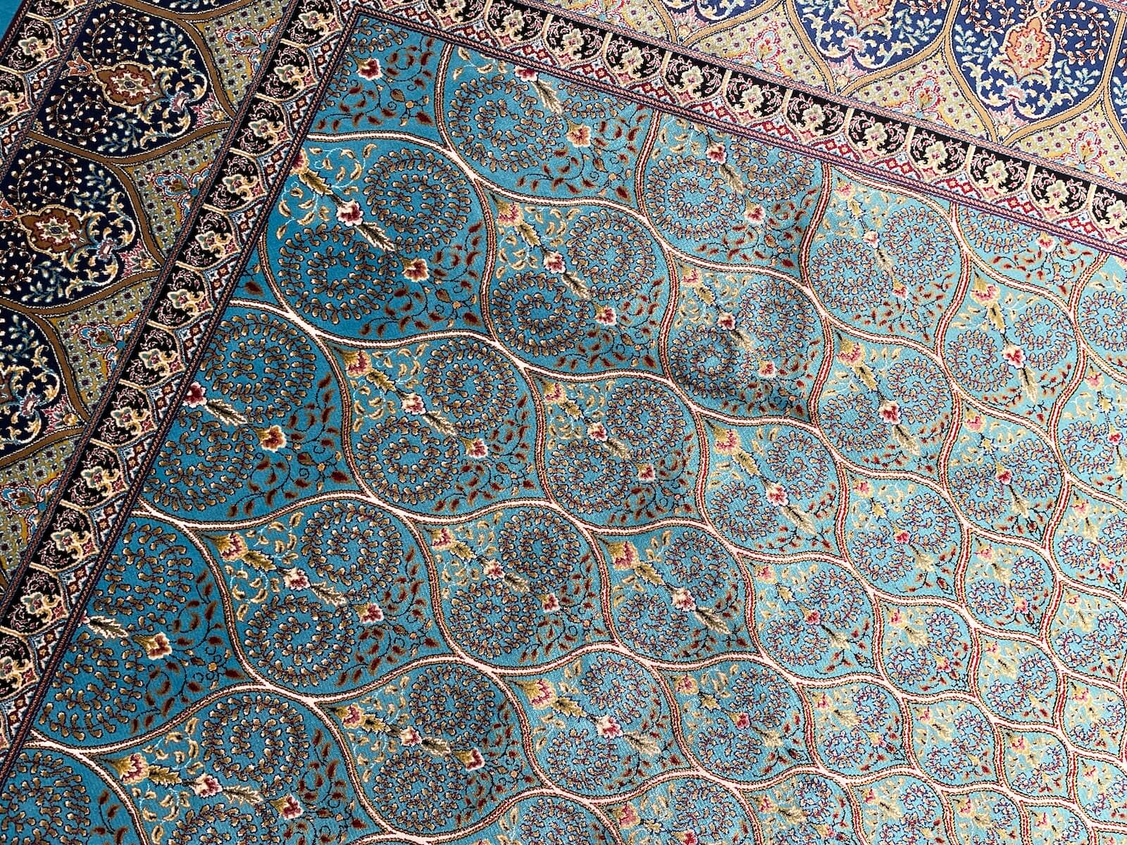 Quality Carpet Bamboo Rug 40445A Turkuaz by Camel Carpet