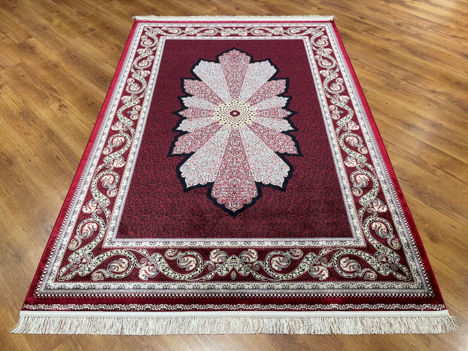 Quality Carpet Bamboo Rug 40708A Red by Camel Carpet