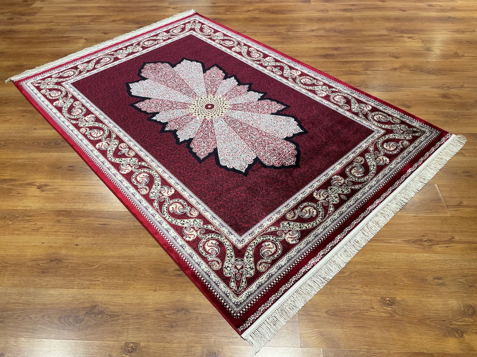 Quality Carpet Bamboo Rug 40708A Red by Camel Carpet