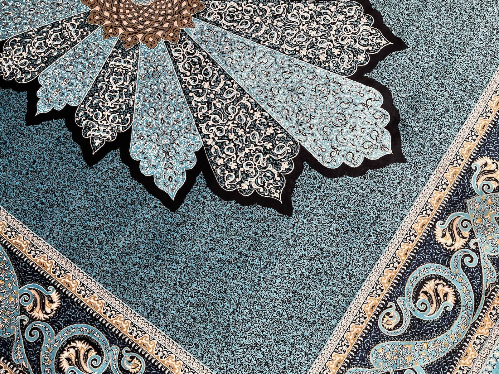 Quality Carpet Bamboo Rug 40708A Turkuaz by Camel Carpet