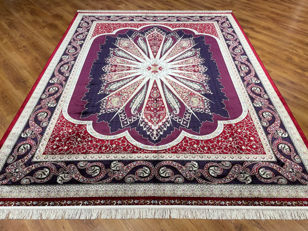 Quality Carpet Bamboo Rug 52820A Red by Camel Carpet