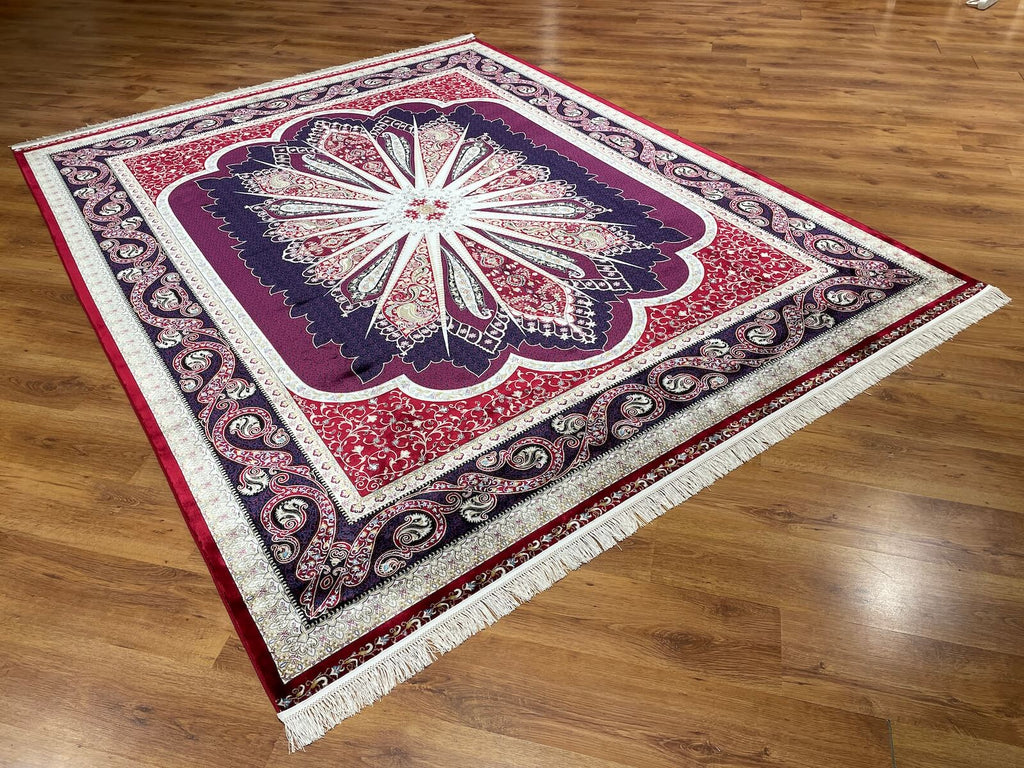 Quality Carpet Bamboo Rug 52820A Red by Camel Carpet