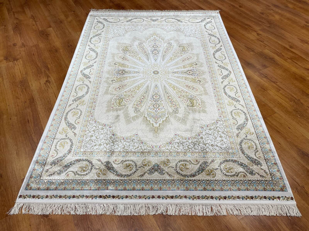 Quality Carpet Bamboo Rug 52820A White by Camel Carpet