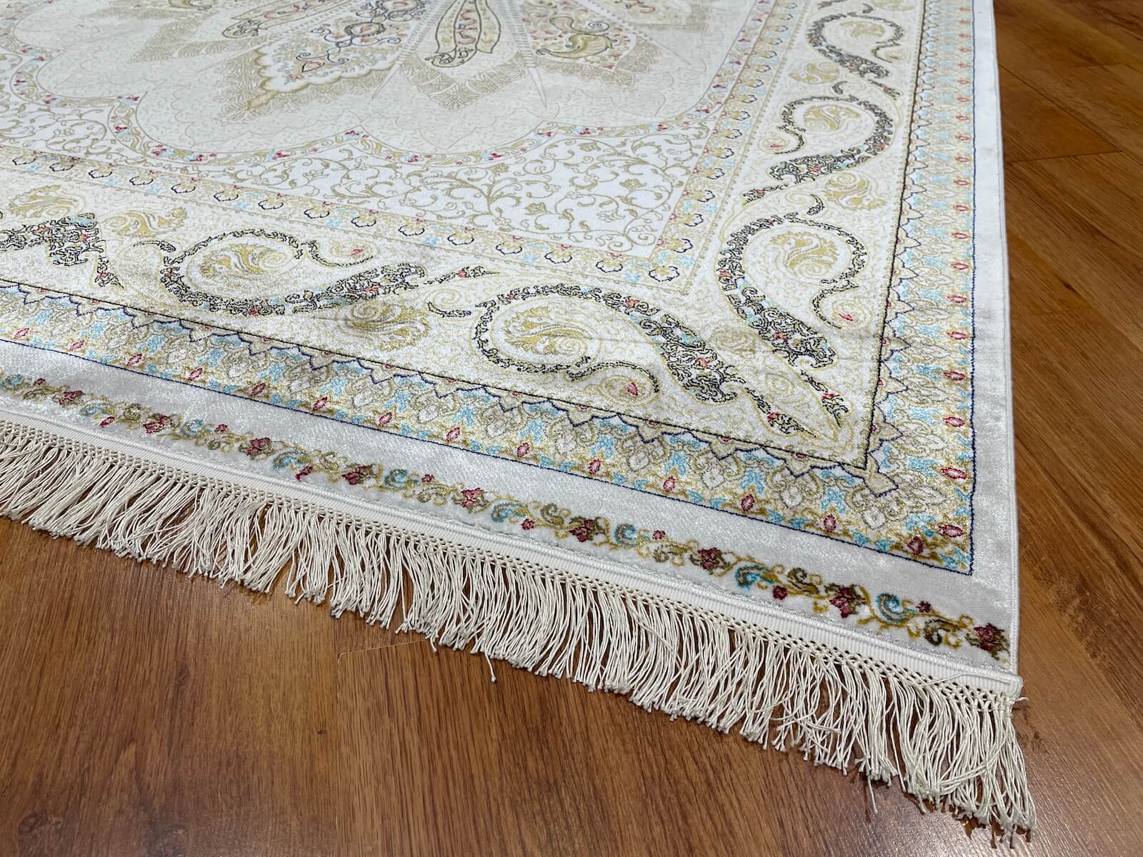 Quality Carpet Bamboo Rug 52820A White by Camel Carpet