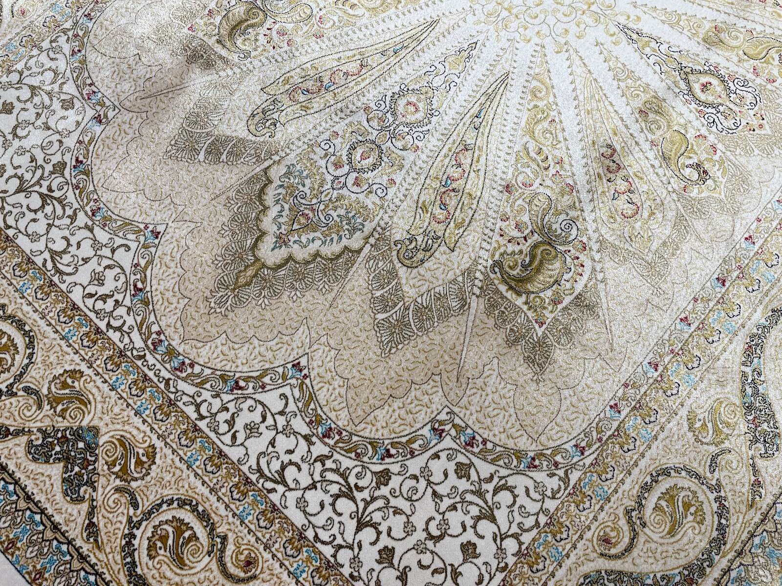 Quality Carpet Bamboo Rug 52820A White by Camel Carpet