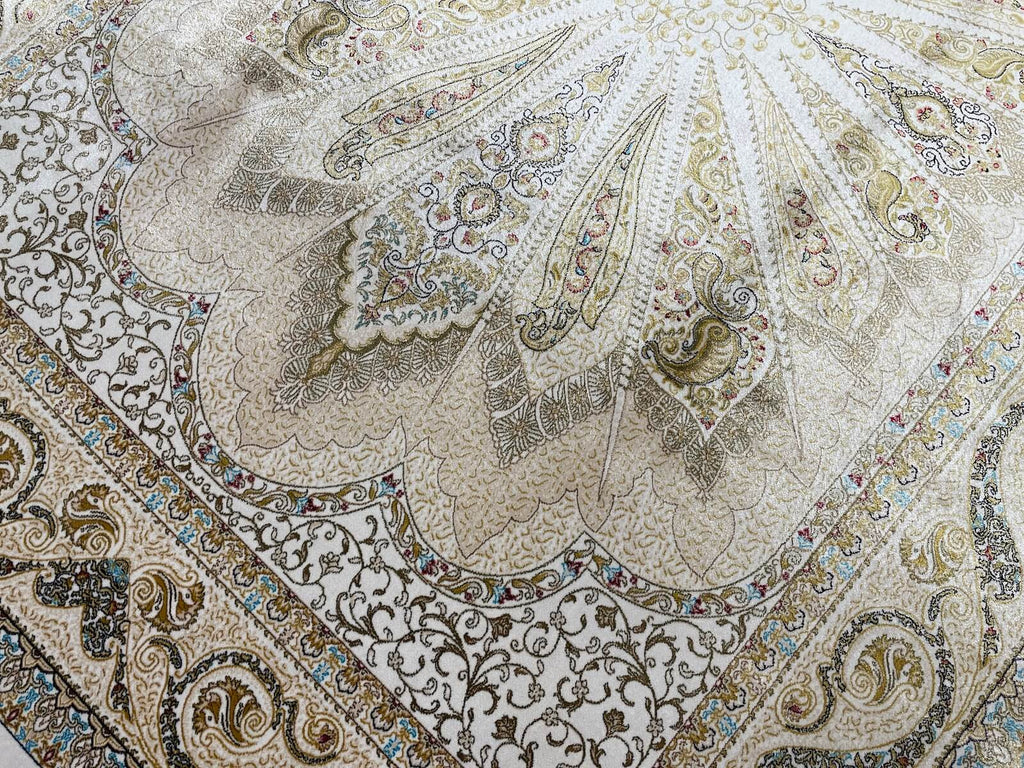 Quality Carpet Bamboo Rug 52820A White by Camel Carpet