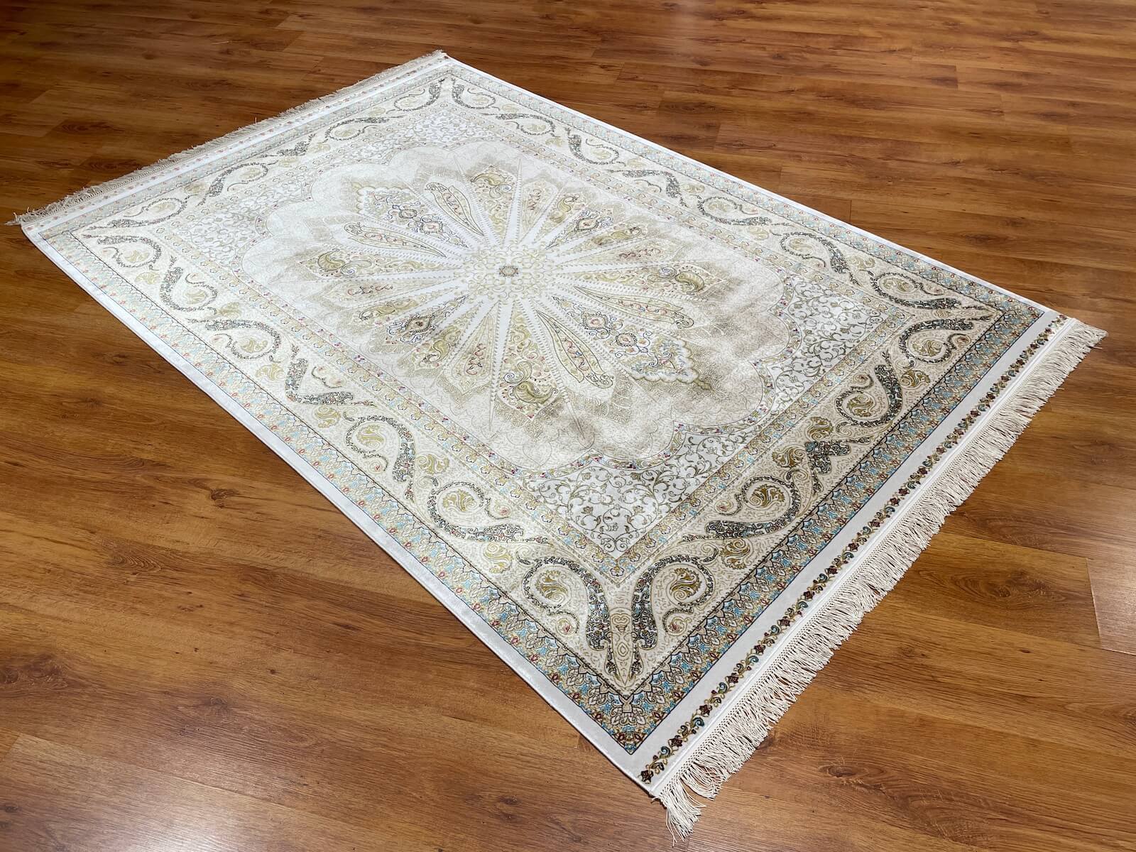 Quality Carpet Bamboo Rug 52820A White by Camel Carpet