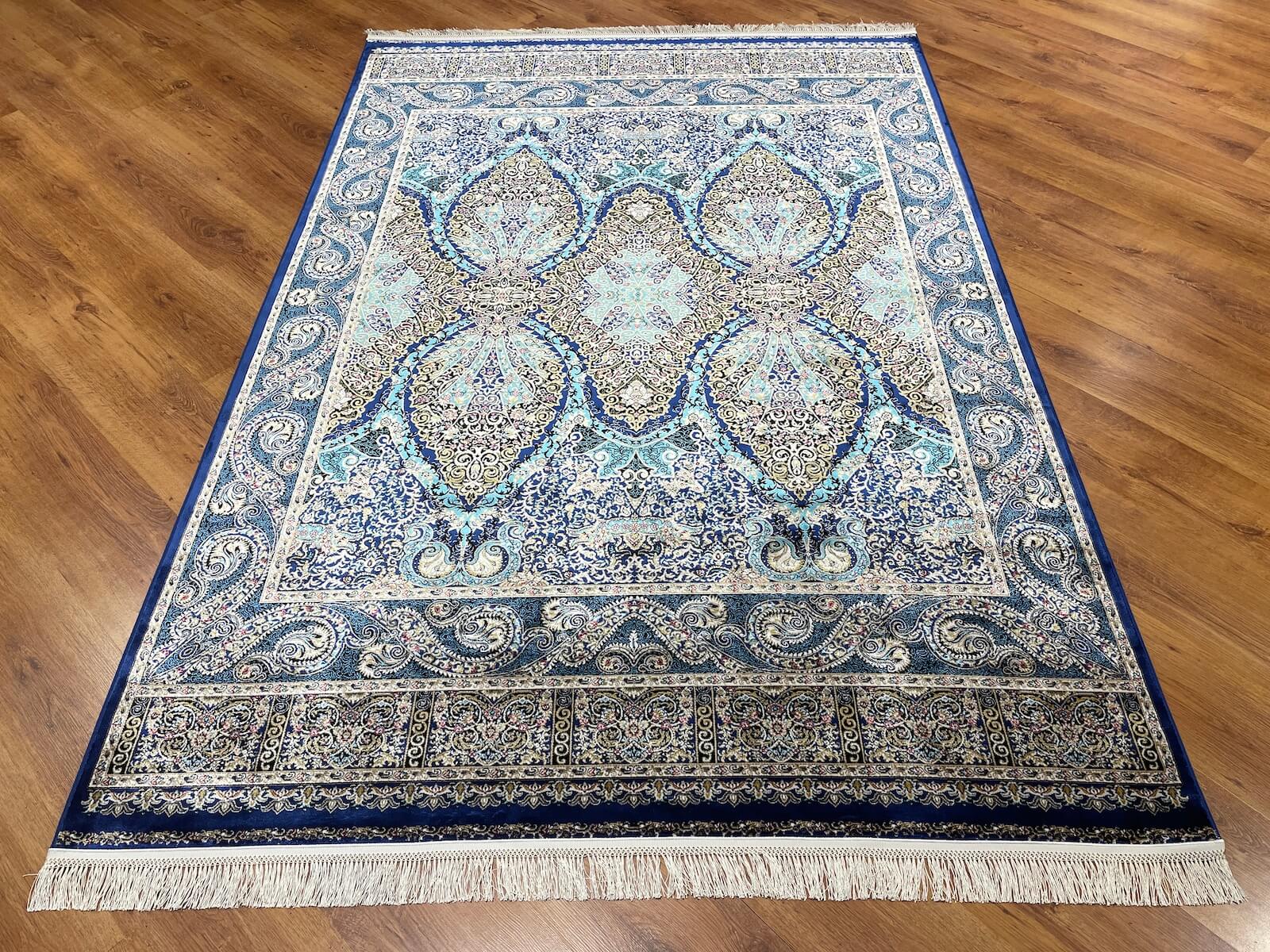 Quality Carpet Bamboo Rug 52863A Navy by Camel Carpet