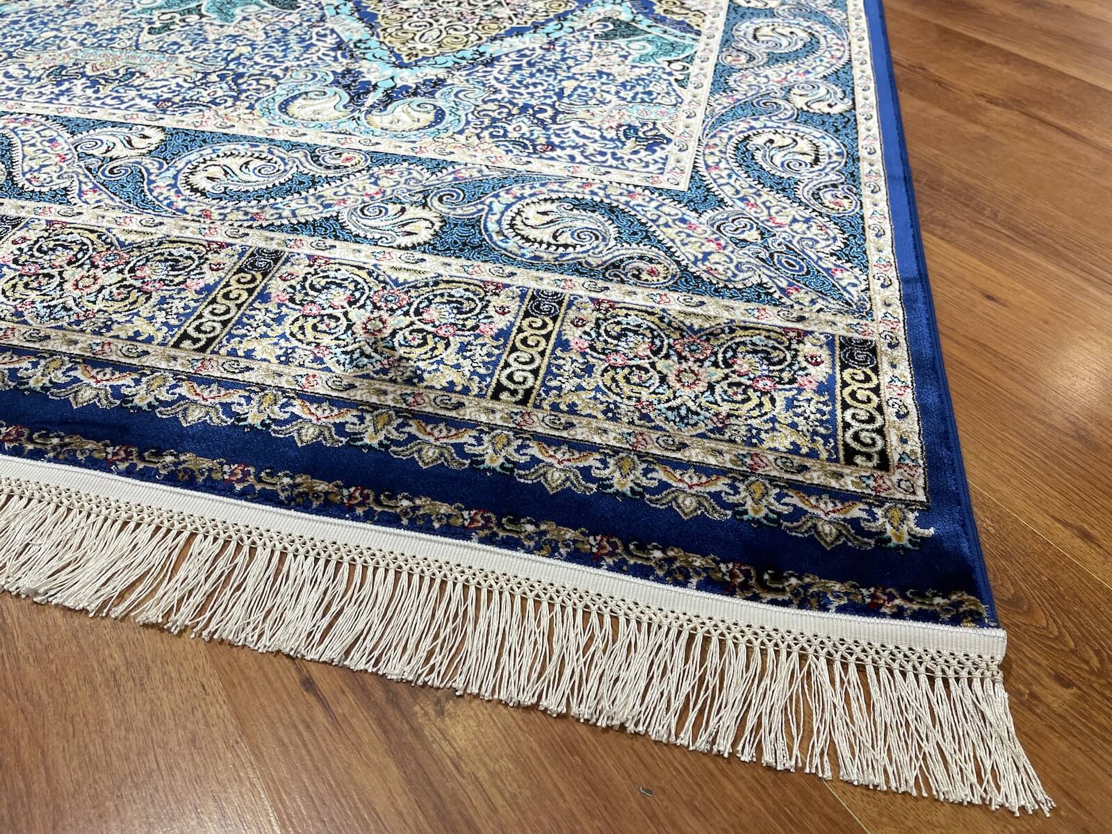 Quality Carpet Bamboo Rug 52863A Navy by Camel Carpet