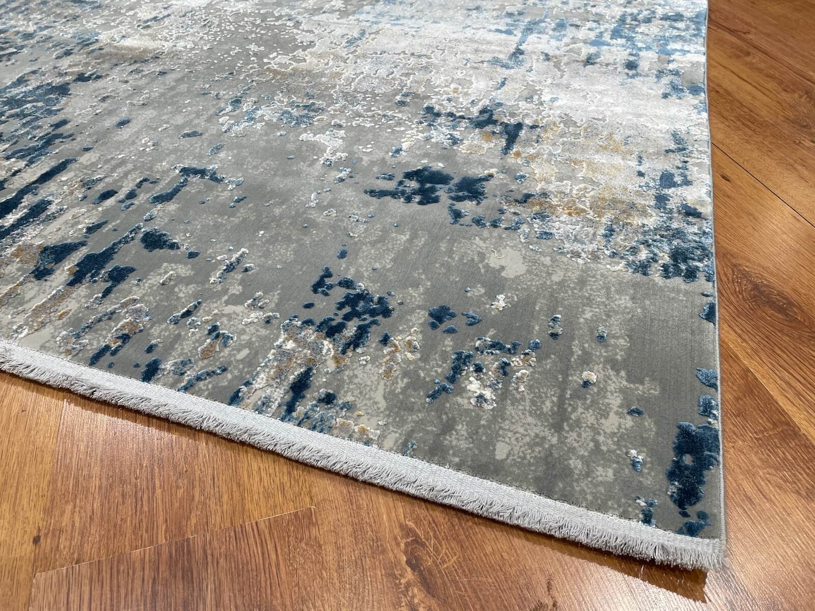 Quality Carpet Bamboo Rug 5970A Grey Blue by Camel Carpet