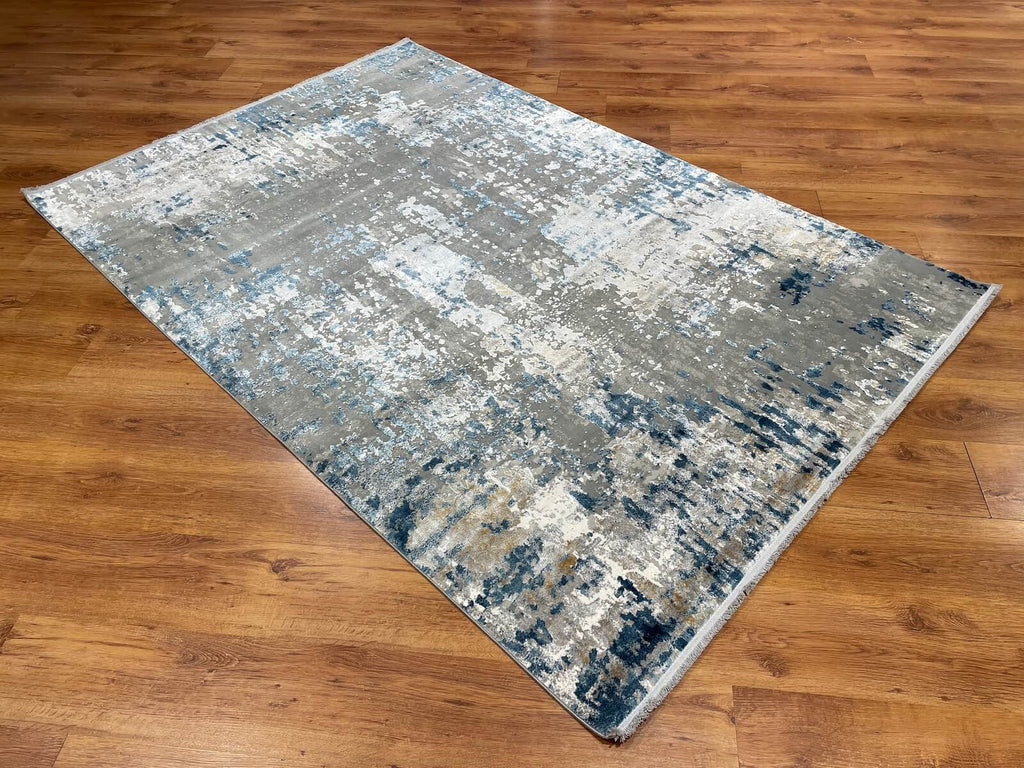 Quality Carpet Bamboo Rug 5970A Grey Blue by Camel Carpet