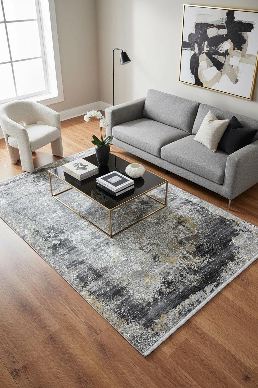 Quality Carpet Bamboo Rug 5984A Grey Antrasit by Camel Carpet