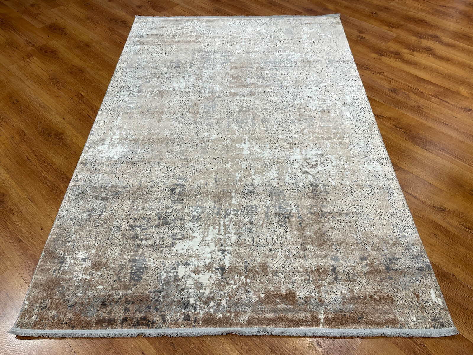 Quality Carpet Bamboo Rug 5990A Grey Beige by Camel Carpet
