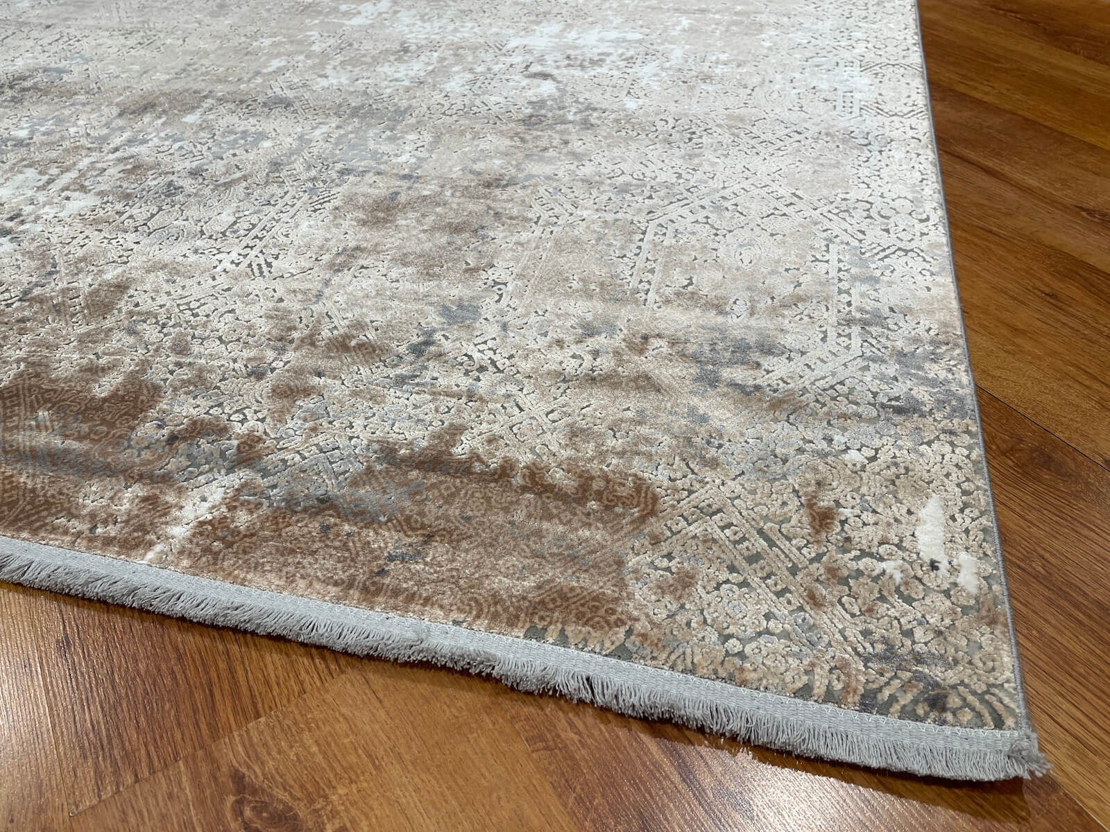 Quality Carpet Bamboo Rug 5990A Grey Beige by Camel Carpet