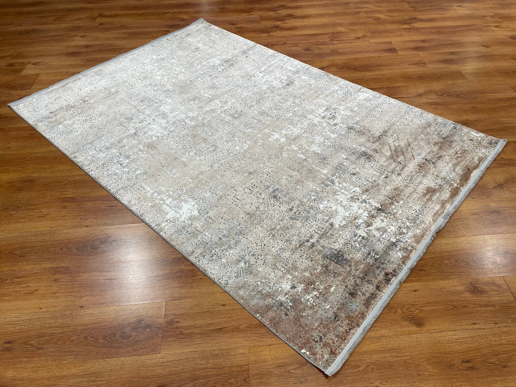 Quality Carpet Bamboo Rug 5990A Grey Beige by Camel Carpet