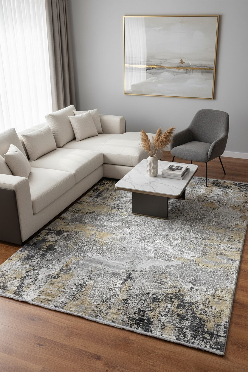 Quality Carpet Bamboo Rug 5996A Grey Antrasit by Camel Carpet