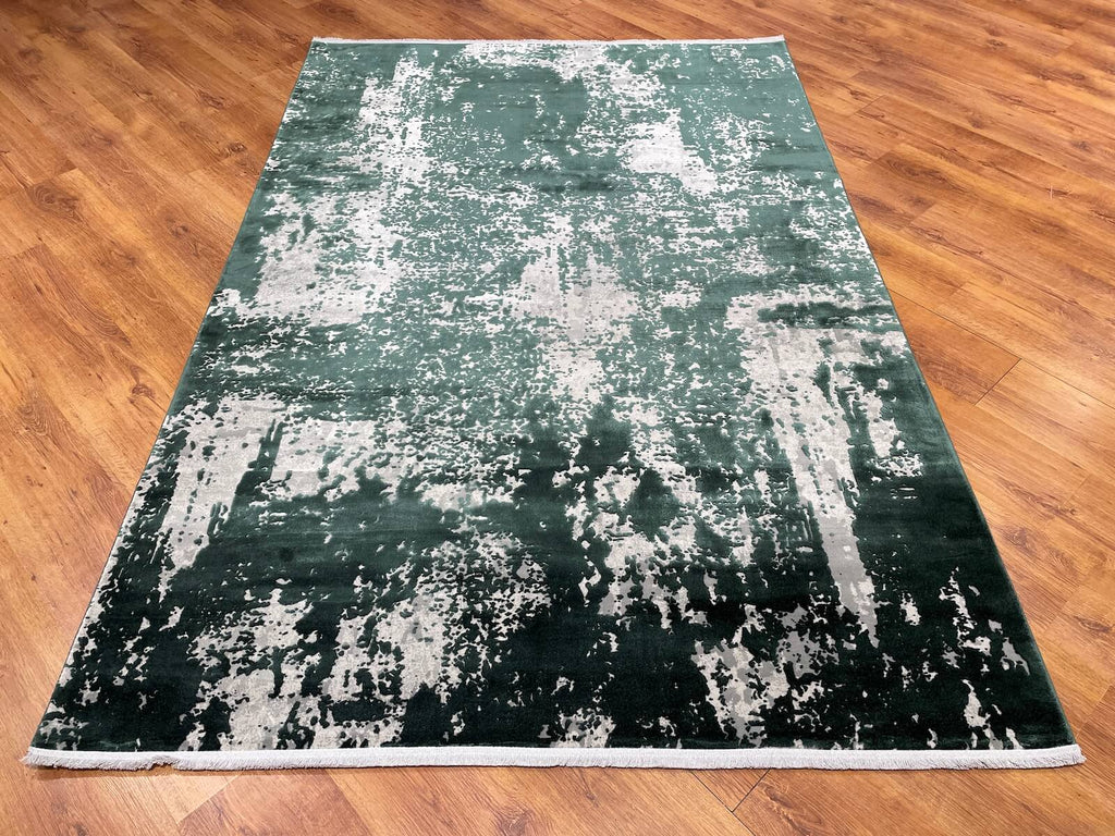 Quality Carpet Bamboo Rug 6441A Cream Emerald by Camel Carpet
