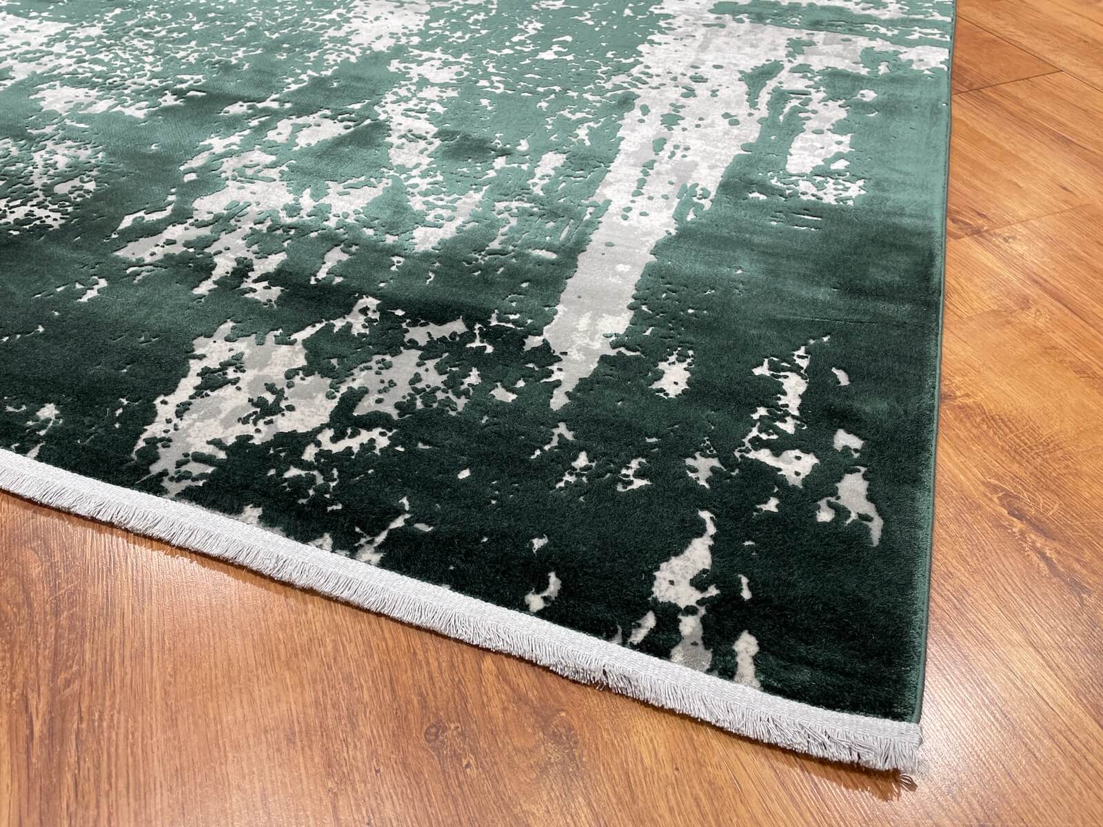 Quality Carpet Bamboo Rug 6441A Cream Emerald by Camel Carpet