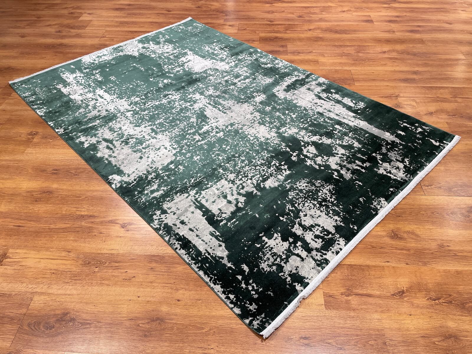 Quality Carpet Bamboo Rug 6441A Cream Emerald by Camel Carpet