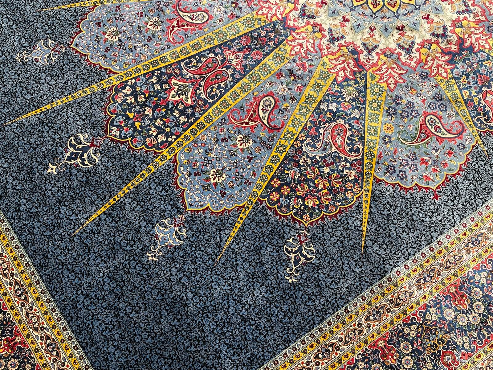 Quality Carpet Bamboo Rug Qum Blue by Camel Carpet