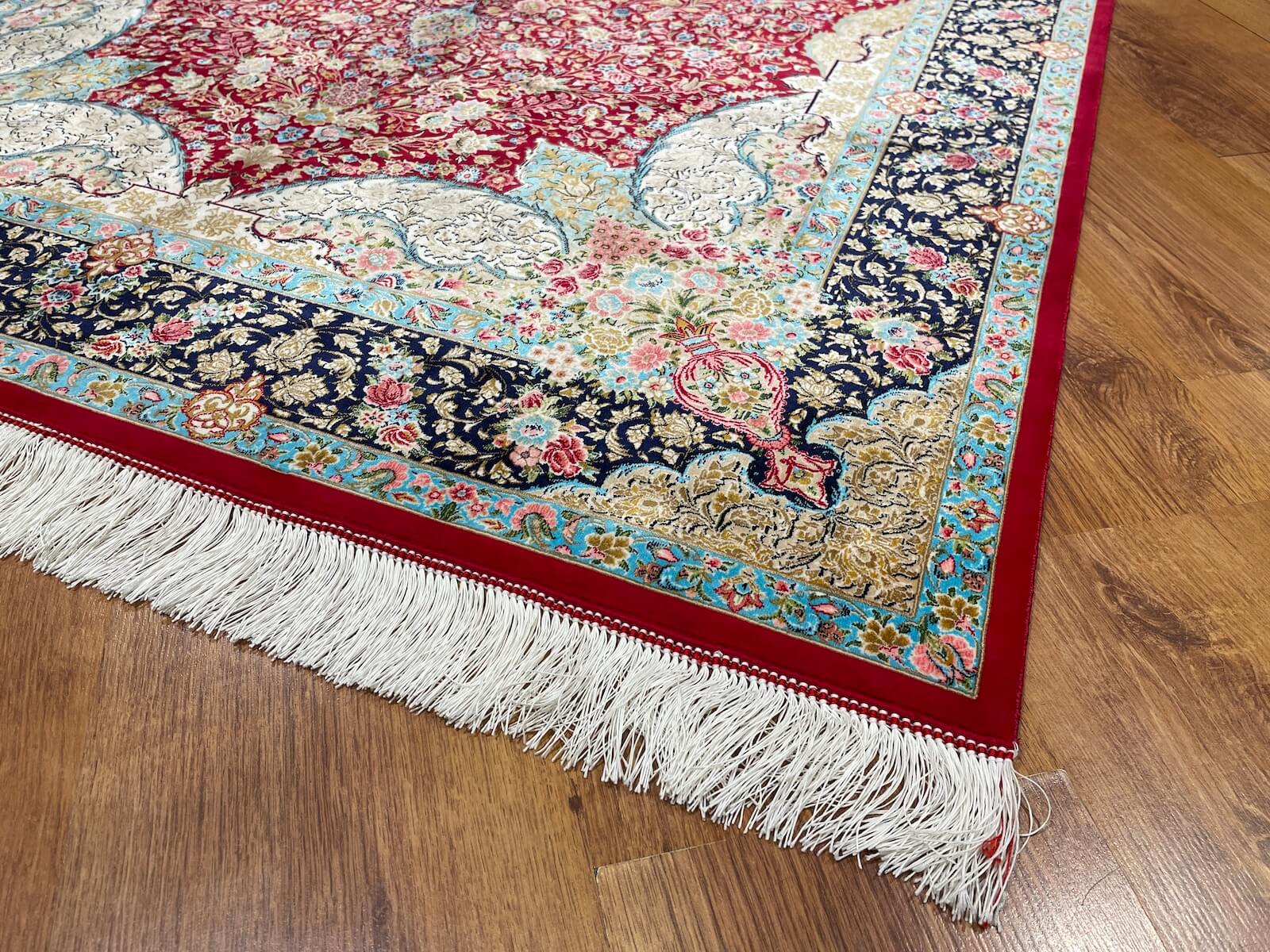 Quality Carpet Bamboo Rug Qum Red by Camel Carpet