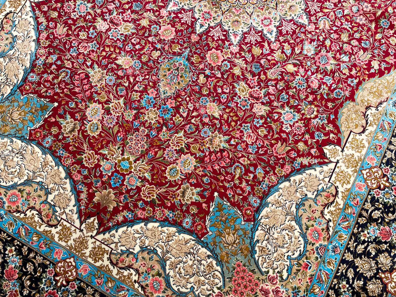 Quality Carpet Bamboo Rug Qum Red by Camel Carpet