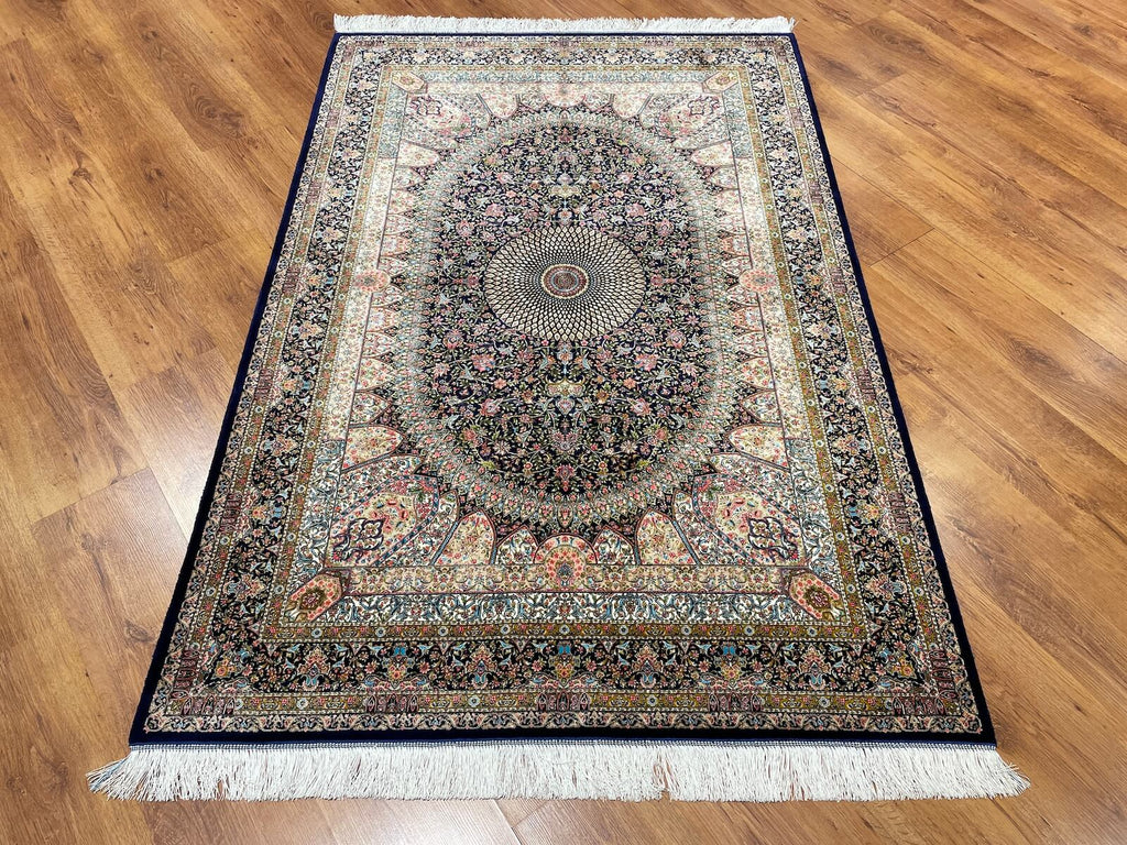 Quality Carpet Bamboo Rug Qum Black by Camel Carpet