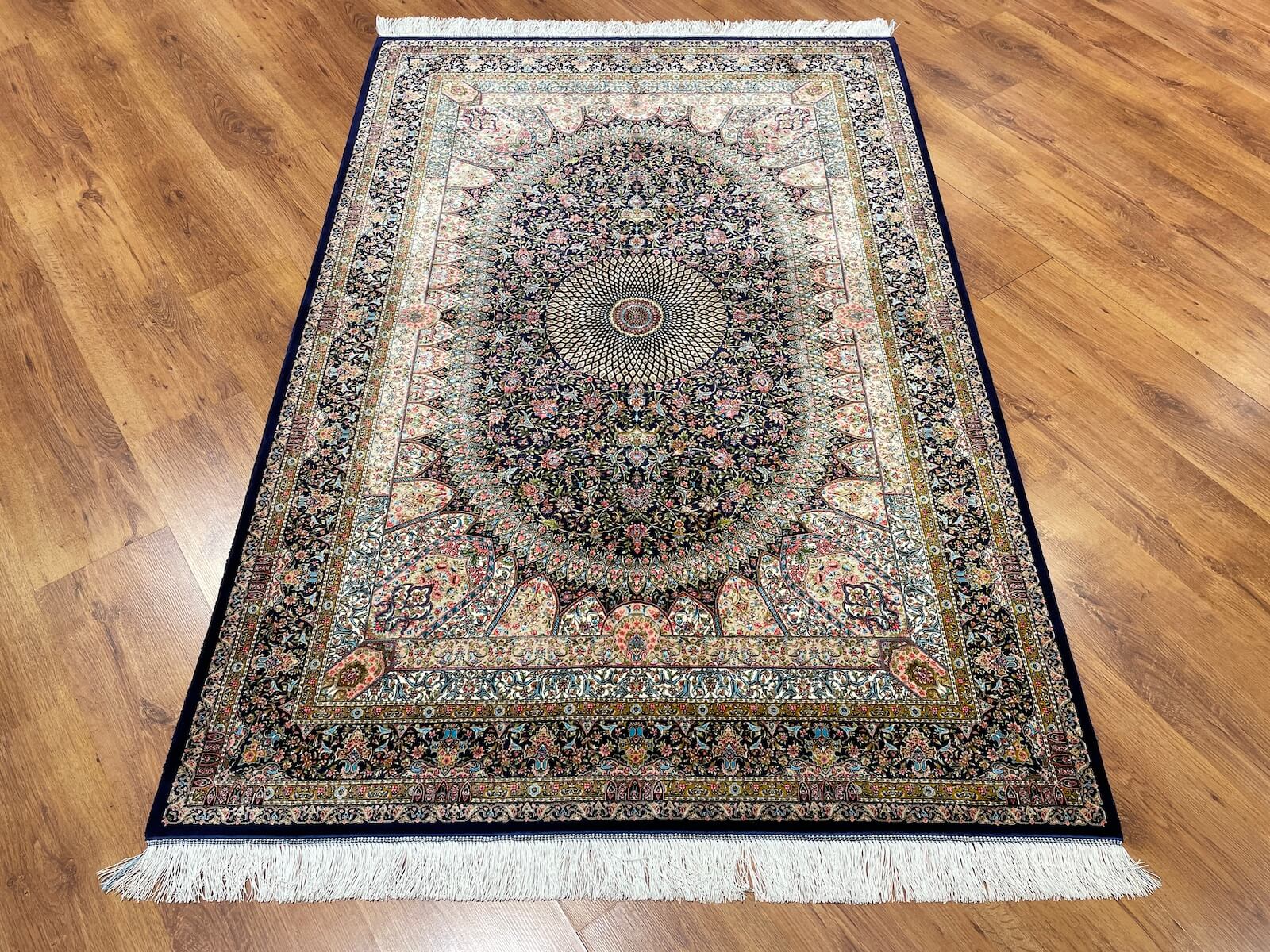 Quality Carpet Bamboo Rug Qum Black by Camel Carpet