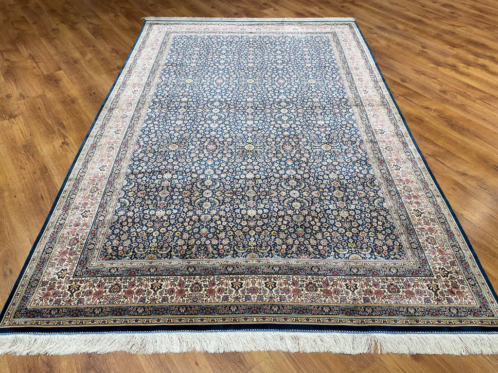 Quality Carpet Bamboo Rug Qum Blue by Camel Carpet
