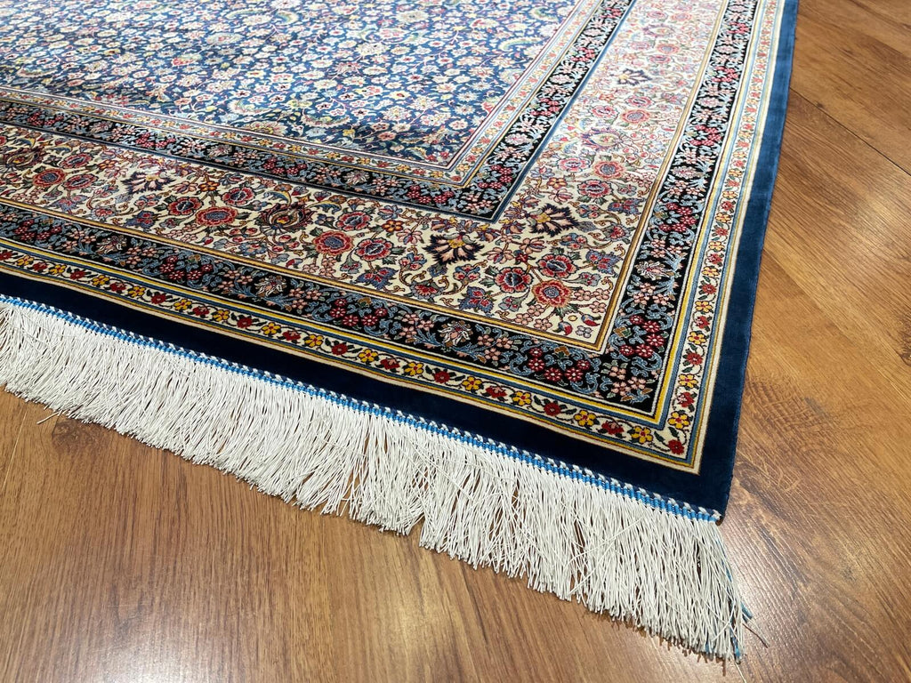 Quality Carpet Bamboo Rug Qum Blue by Camel Carpet