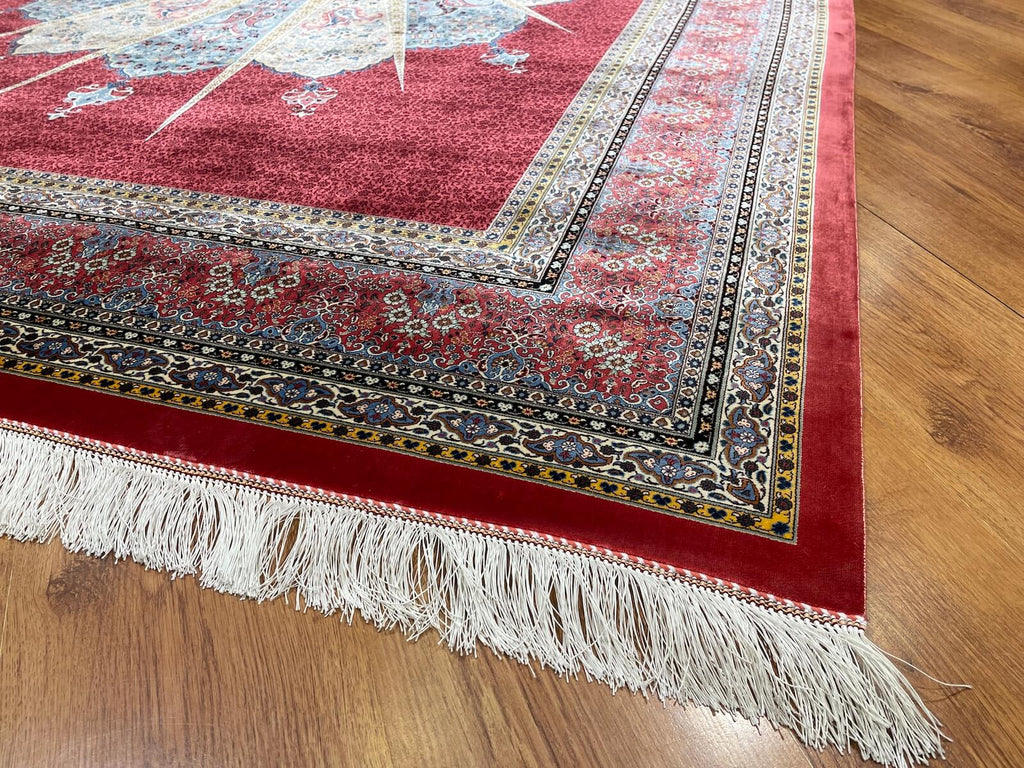Quality Carpet Bamboo Rug Qum Red by Camel Carpet