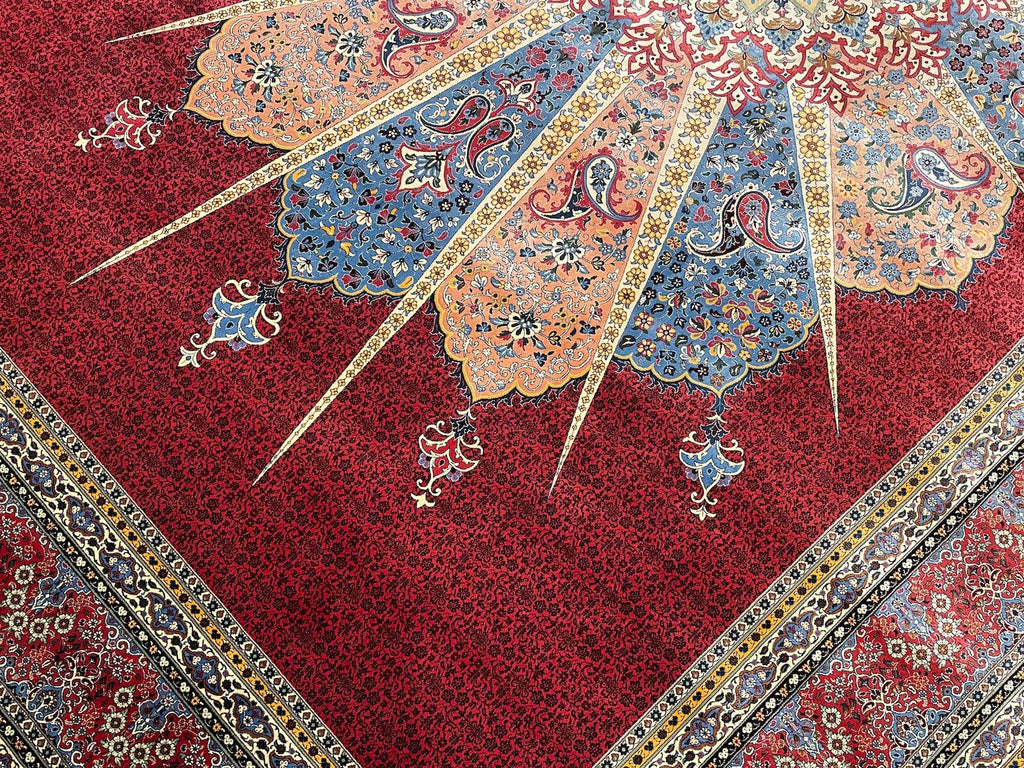 Quality Carpet Bamboo Rug Qum Red by Camel Carpet