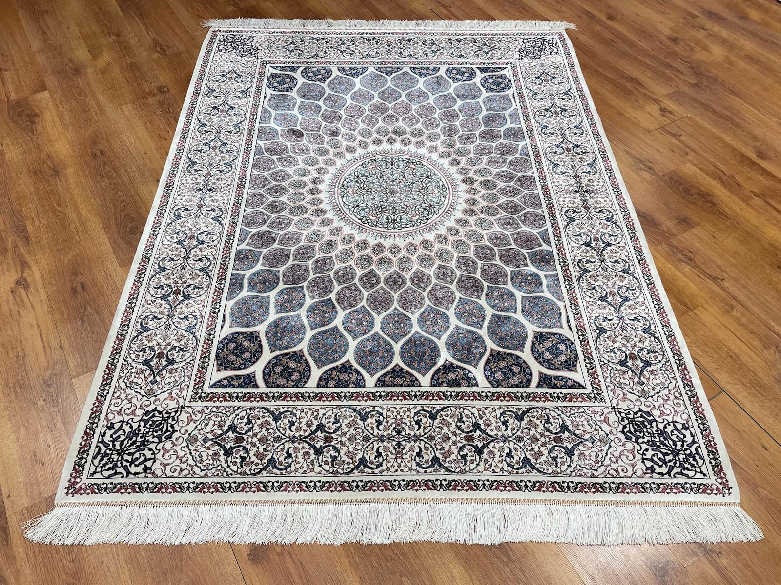 Quality Carpet Bamboo Rug Qum Cream by Camel Carpet