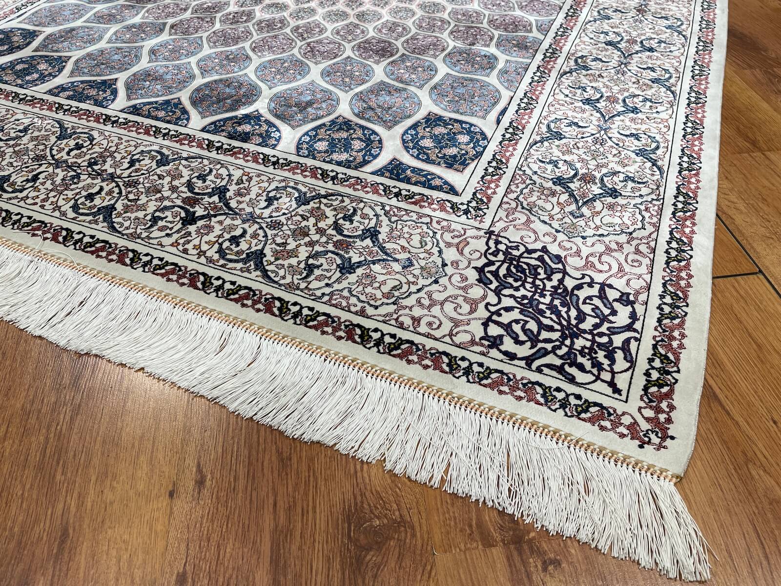 Quality Carpet Bamboo Rug Qum Cream by Camel Carpet