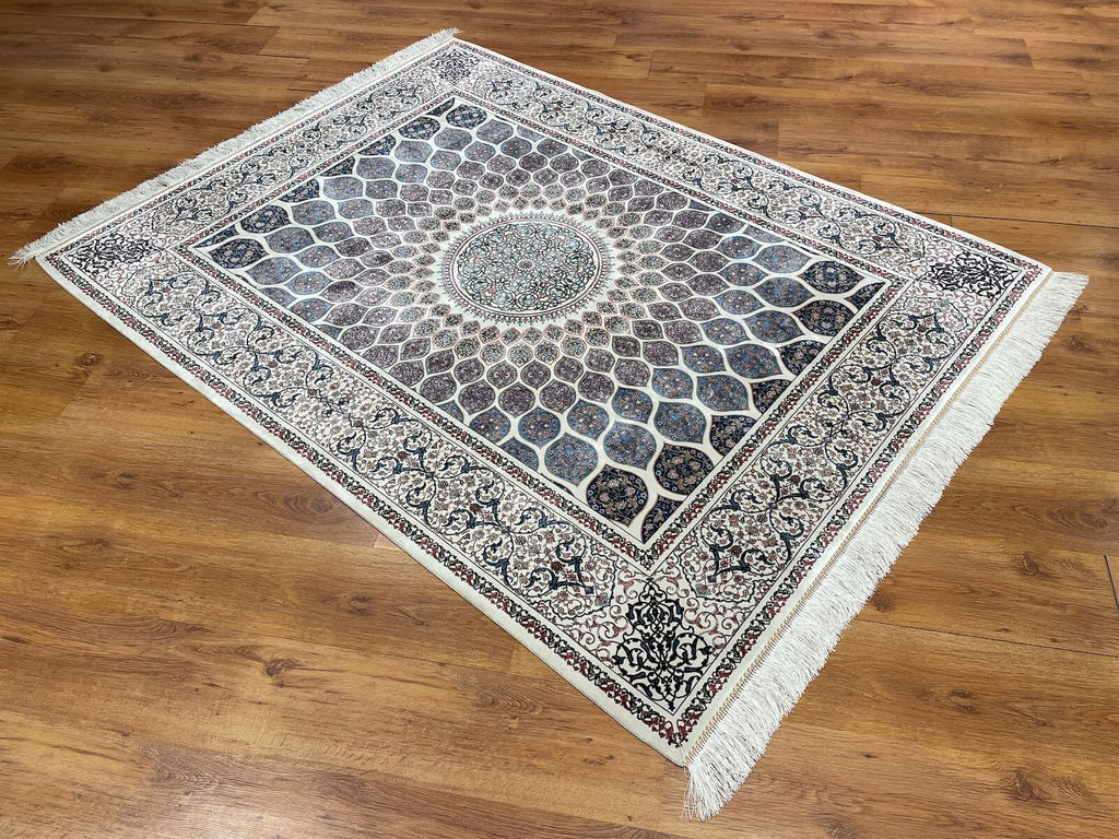 Quality Carpet Bamboo Rug Qum Cream by Camel Carpet