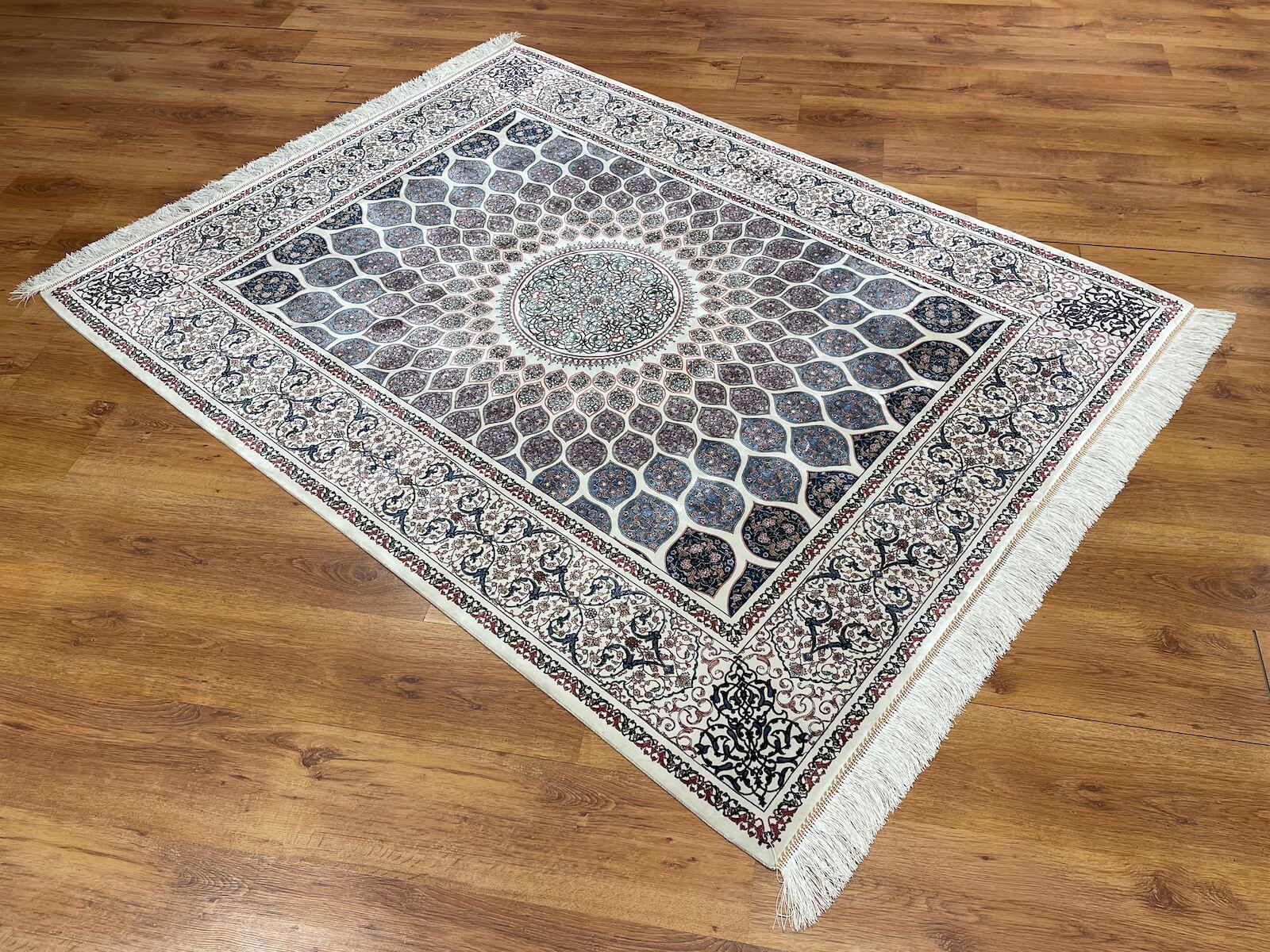 Quality Carpet Bamboo Rug Qum Cream by Camel Carpet