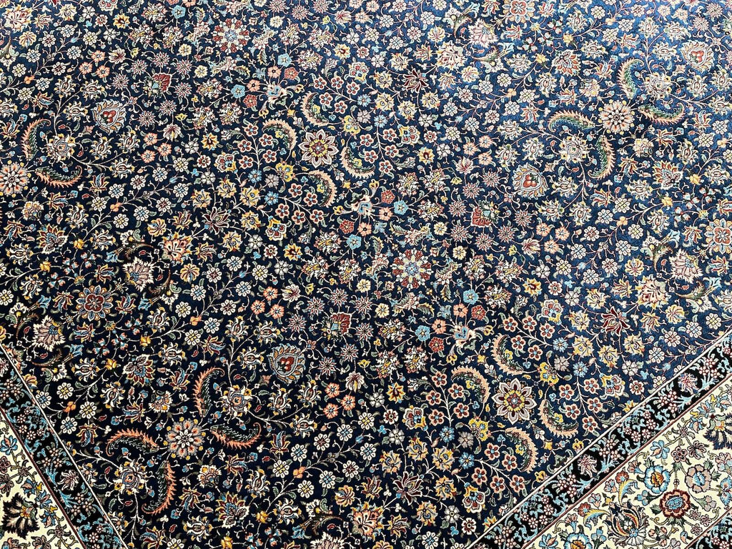 Quality Carpet Bamboo Rug Qum Blue by Camel Carpet