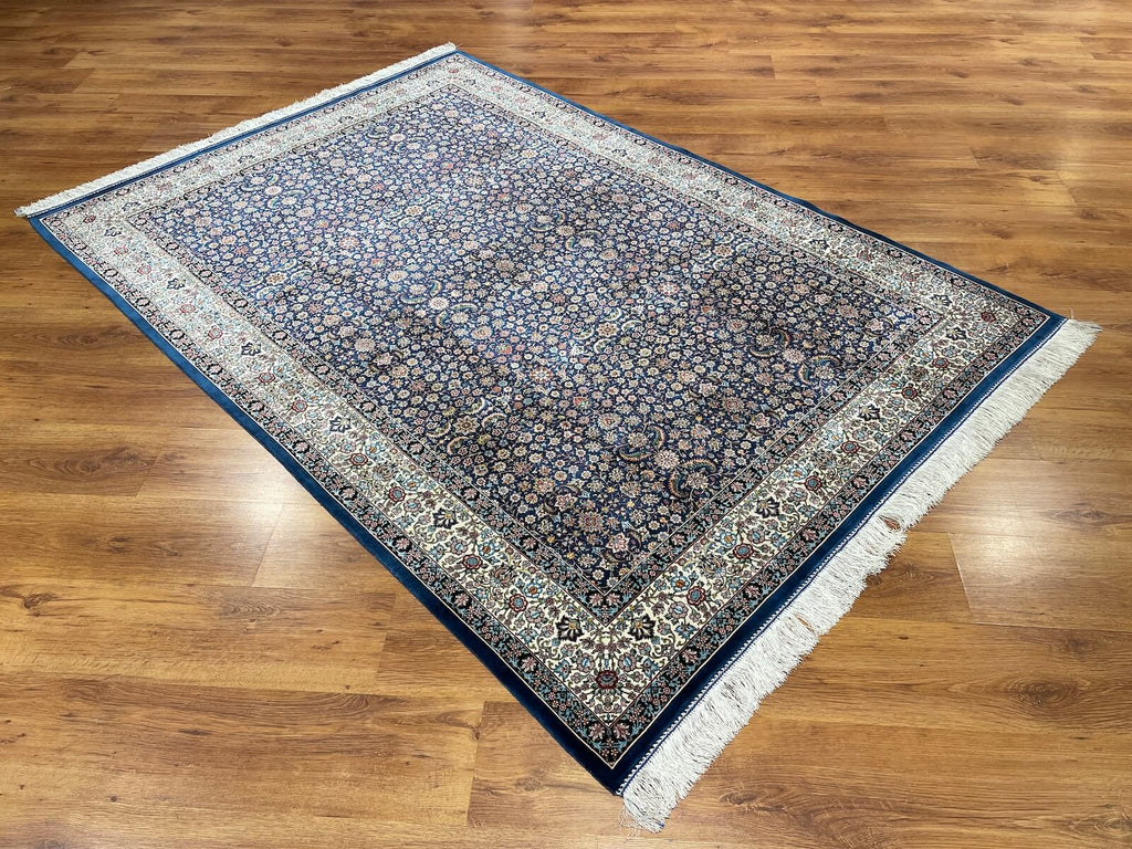 Quality Carpet Bamboo Rug Qum Blue by Camel Carpet