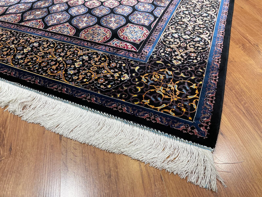 Quality Carpet Bamboo Rug Qum Black by Camel Carpet