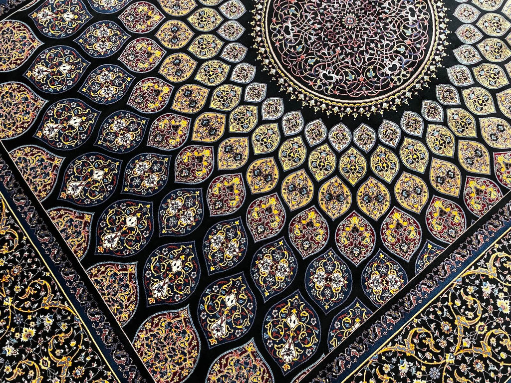 Quality Carpet Bamboo Rug Qum Black by Camel Carpet