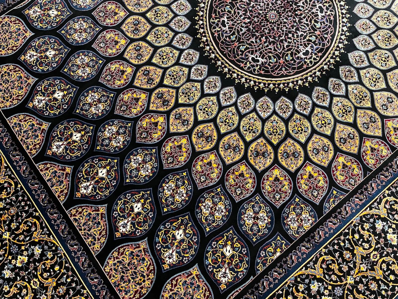 Quality Carpet Bamboo Rug Qum Black by Camel Carpet