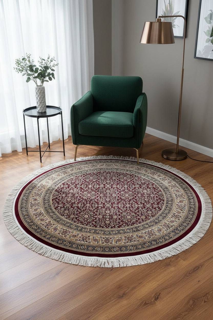 Quality Carpet Bamboo Rug Round – 2001A by Camel Carpet