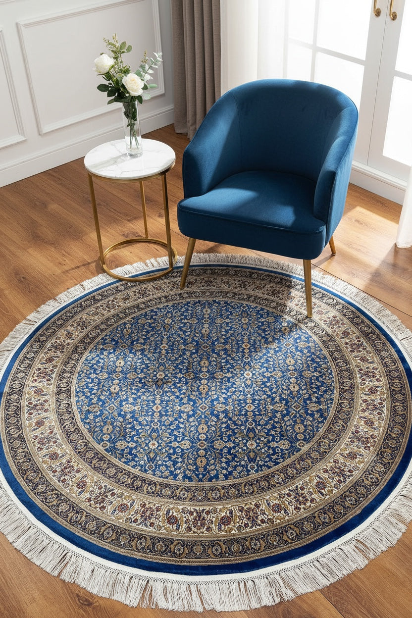 Quality Carpet Bamboo Rug Round – 2001C by Camel Carpet