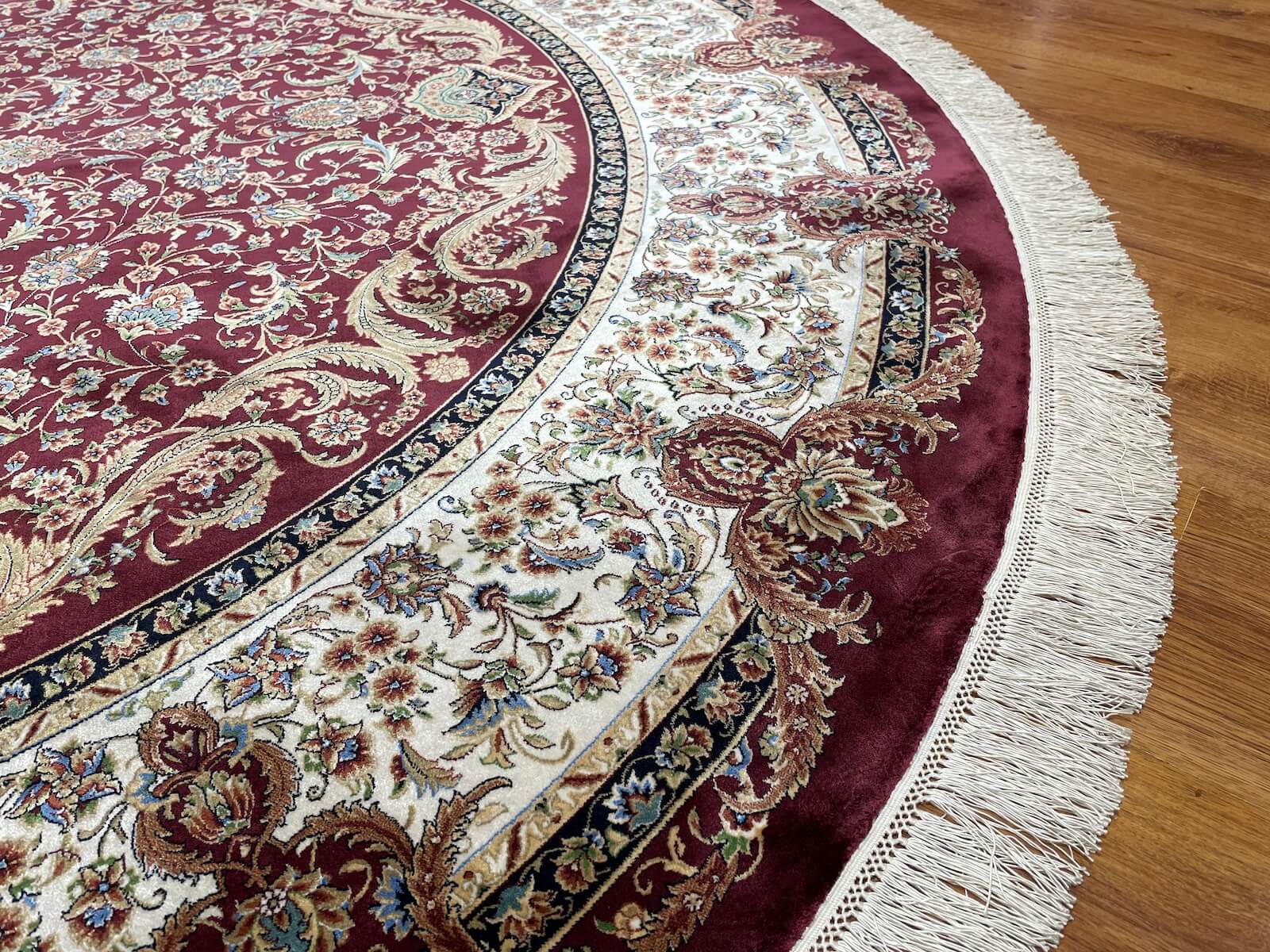 Quality Carpet Bamboo Rug Qum Round – 2034 by Camel Carpet