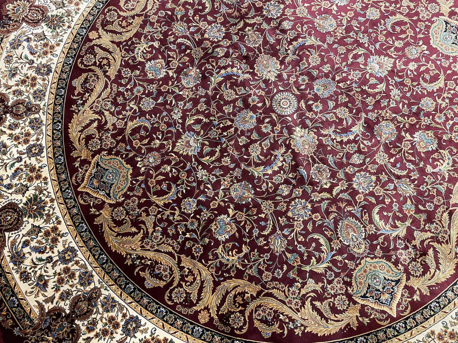 Quality Carpet Bamboo Rug Qum Round – 2034 by Camel Carpet