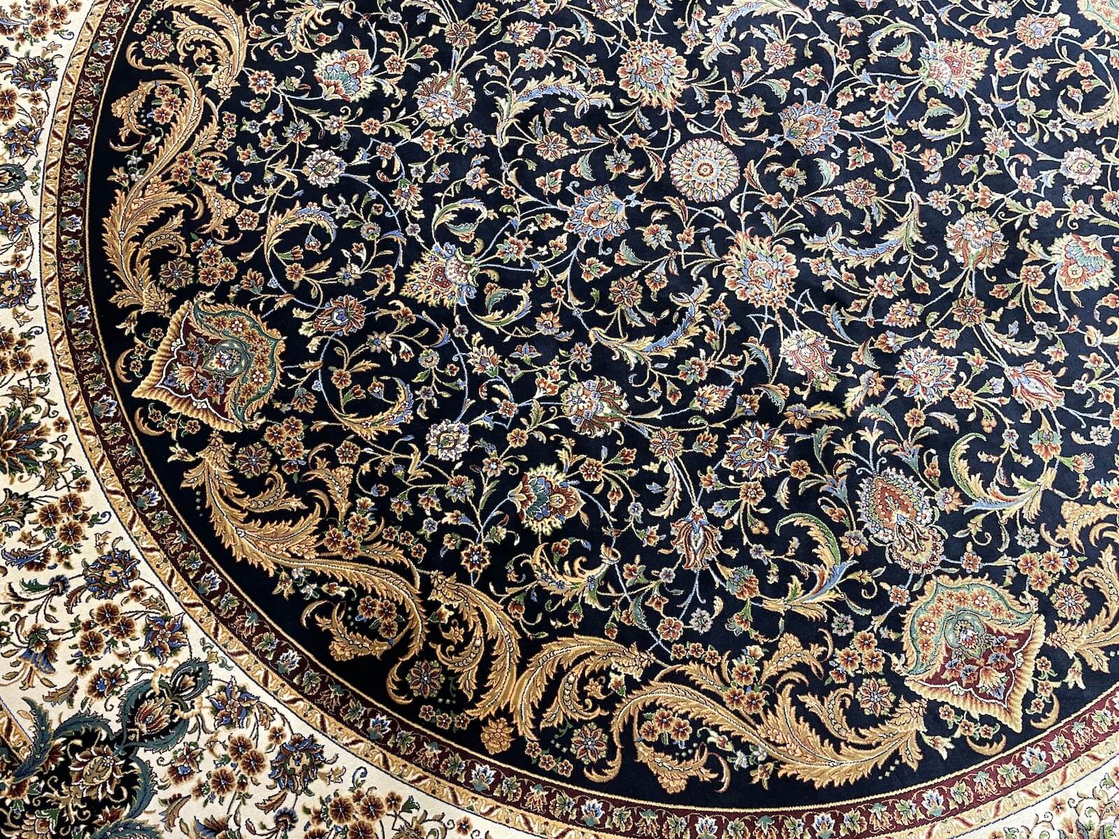 Quality Carpet Bamboo Rug Qum Round – 2036 by Camel Carpet