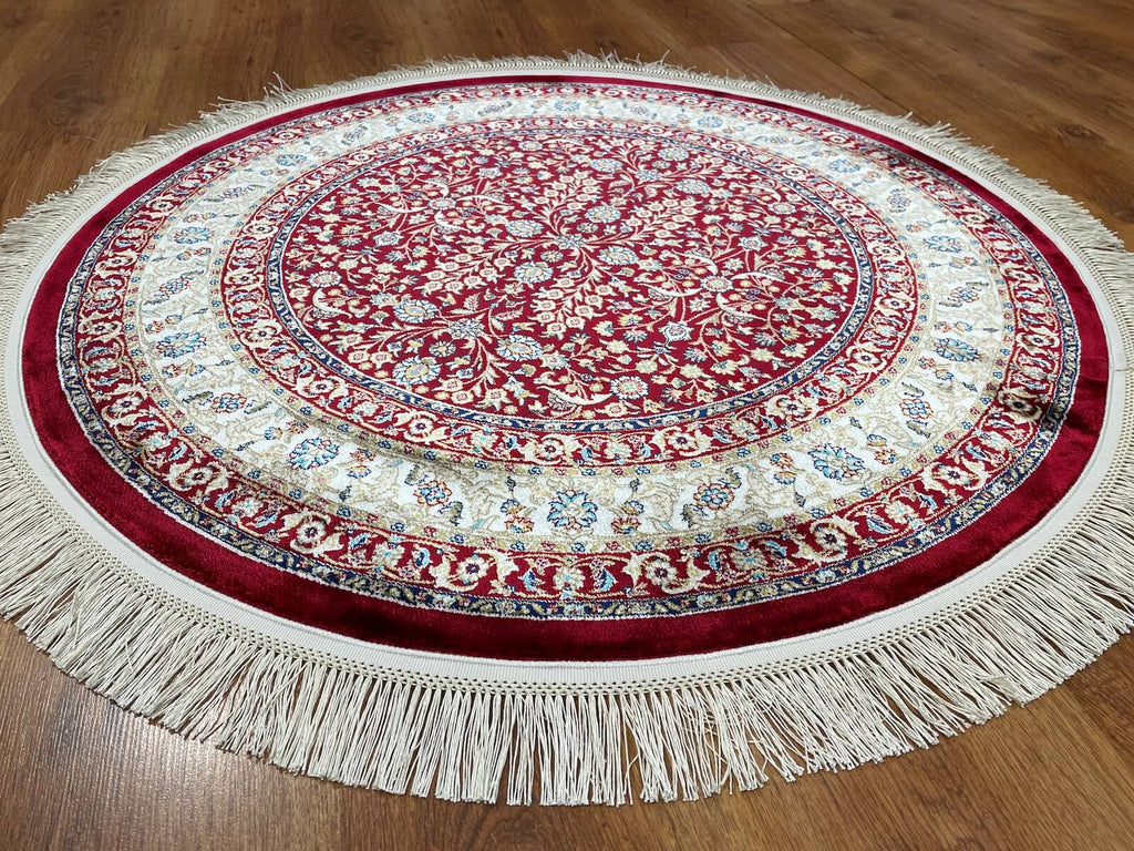 Quality Carpet Bamboo Rug Round – 39758F by Camel Carpet
