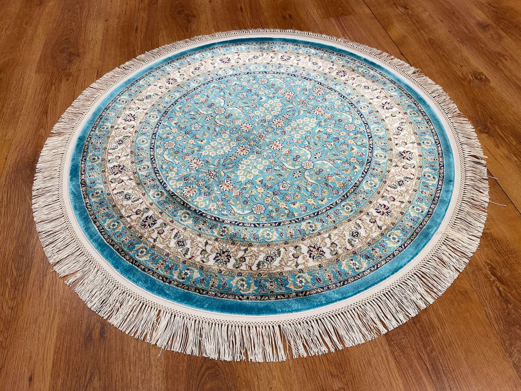 Quality Carpet Bamboo Rug Round – 39758F by Camel Carpet